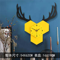 Fashion creative deer head clock Nordic simple living room wall clock home decoration art pocket watch bedroom noiseless clock