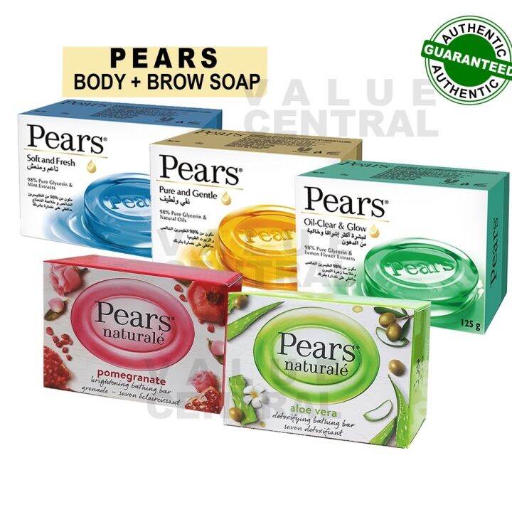 Pears Pure Glycerin and Naturale Soap Bar Brow and Body 125g Lazada PH