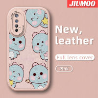 เคส JIUMOO สำหรับ Realme 7 4G Realme C17 7i Narzo 20 Pro มีสไตล์ไดโนเสาร์น้อยน่ารักดีไซน์ใหม่เคสใส่โทรศัพท์หนังซิลิโคนนิ่มป้องกันการตกหล่นพร้อมเคสป้องกันกล้องเลนส์คลุมทั้งหมด