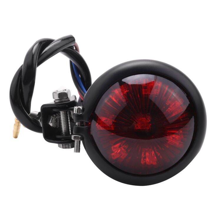 Red 12V Led Black Adjustable Cafe Racer Style Stop Tail Light Motorcycles Brake Rear Lamp Tail