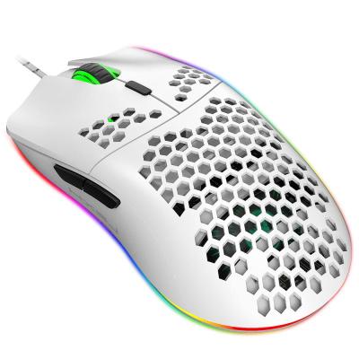 J900 Programmable USB Wired Gaming Mouse RGB Game Mouses With Six Adjustable 6400DPI Honeycomb Hollow Ergonomic For Gamer PC