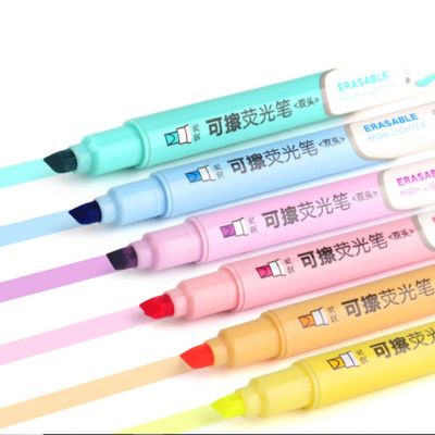 6pcs Double Head Erasable Highlighter Pen Marker Pas Liquid Chalk Fluorescent Pencil Drawing Stationery