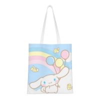 Cinnamoroll กระเป๋า Tas Jinjing Kanvas น่ารักถุงผ้าฝ้ายชอปปิ้ง,กระเป๋าชายหาด,Kado Ulang Tahun | ถุงช้อปปิ้งนำมาใช้ใหม่ในครัว