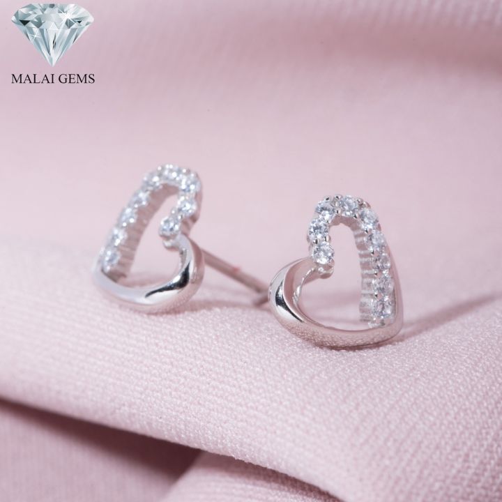 malai-gems-ต่างหูเพชร-เงินแท้-silver-925-เพชรสวิส-cz-เคลือบทองคำขาว-รุ่น-075-1ea101573-แถมกล่อง-ต่างหูcz-ต่างหูเงินแท้