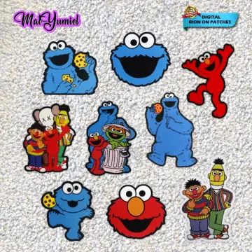 Sesame Street Iron on Patches, Big Bird, Elmo, Cookie Monster