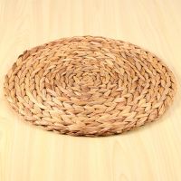 4Pc Natural Water Gourd Woven Placemat Round Woven Rattan Table Mat Water Gourd Placemat Round Pad Woven Green Tropical Wedding Or Home Decoration 30Cm