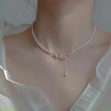 Elegant White Imitation Pearl Choker Necklace Big Round Pearl Wedding  Necklace for Women Charm Fashion Jewelry