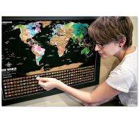 【HOT】☃☒ 1pcs International Map Poster with Countries Flags Scratch Room Office Decor Layer Visual