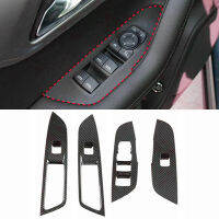 !! !4PcsCarbon Fiber Car Window Switch Panel Cover Trims For Chevrolet Blazer 2019-2021