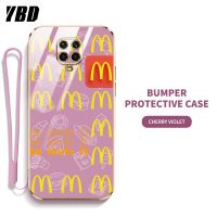 YBD เคสโทรศัพท์ดีไซน์ McDonald สำหรับ Xiaomi Redmi Note 9S Note 9S Pro Max Xiaomi POCO M2 Pro POCO F2 Pro Redmi K30 Pro ป้องกันเลนส์มืออาชีพหรูหราชุบ6D ซิลิโคนนิ่ม