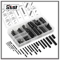 315 Pcs Black Carbon Steel Spring Pin Cylindrical Elastic Open Pin Cotter Pin Roll Pin Assortment Set 65Mn Spring Steel Pins