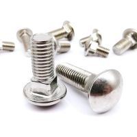 1/2/5/10X M4 M5 M6 M8 M10 M12 A2 304 Stainless Steel Truss Round Head Square Neck Carriage Bolt Coach Screw for Shelf Furniture Nails Screws Fasteners