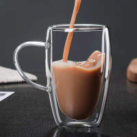 High-grade Double-layer Insulated Glass Cup Coffee Tea Drink Water Beer Creative Transparent Mug Gift Household Office Use Sets