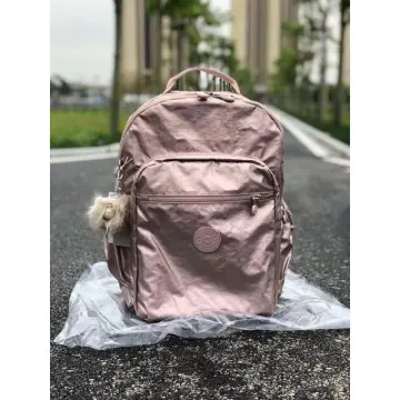 Kipling rose gold on sale backpack