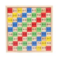 Wooden Digital Board Multiplication Table Educational Math Toys Dominoes Children Preschool Teaching Counting and Stacking Board