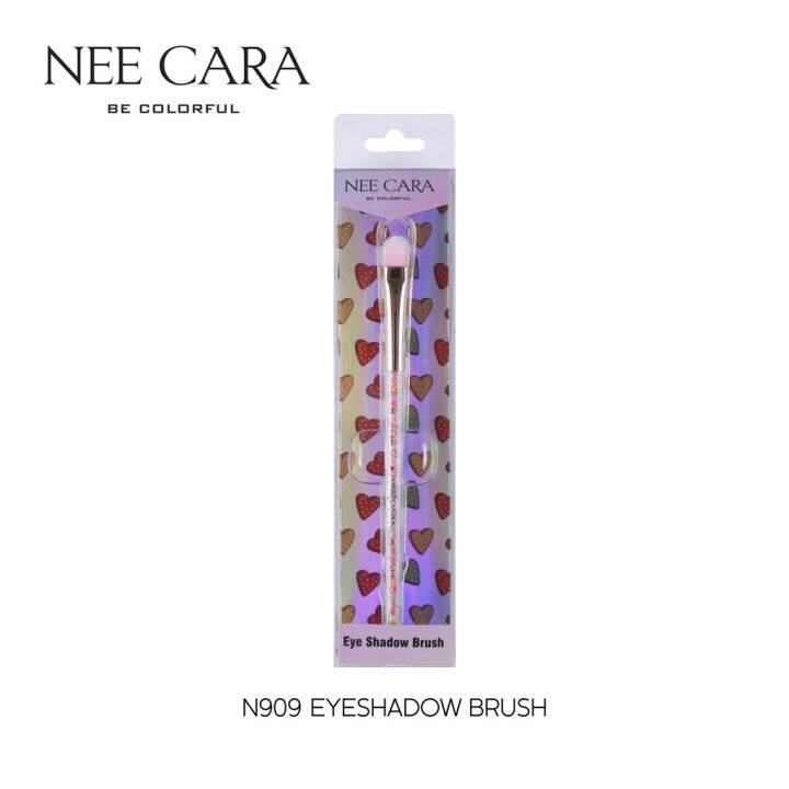 nee-cara-heart-brush-นีคาร่า-แปรงแต่งหน้า-แปรงอายแชโดว์แบบแบน-แปรงด้ามหัวใจ-แปรงขนนุ่ม-n909