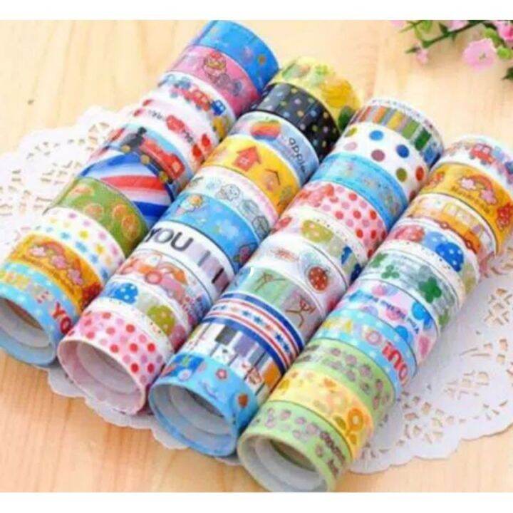 10 Rol/ 1 slop- isolasi Fancy/ isolasi warna warni/ solatip fancy