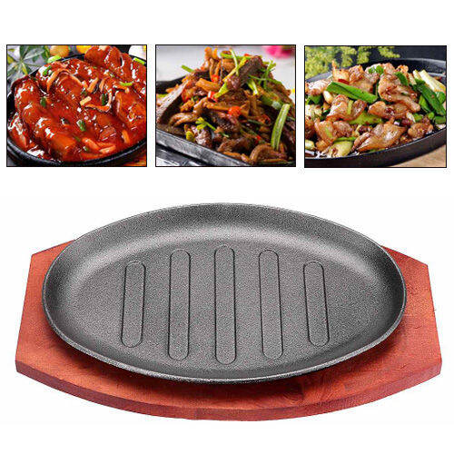 SIZZLING PLATE 25cm Kitchen Cookware Plate Outdoor Grilled BBQ