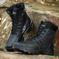 รองเท้าบูทคอมแบตยุทธวิธี SWAT Nylon Breathable Gear Outdoor Camping Military Training Hiking Shoes ~