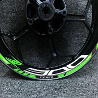 New For Kawasaki Z300 Motorcycle Logo17 Inch Inner And Outer Wheel Hub Decal Decorative Rim Waterproof High Reflective Sticker