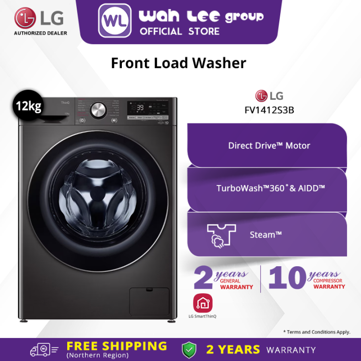 Lg 12kg Fv1412s3b Front Load Washer With Ai Direct Drive™ And Turbowash™360˚ Washing Machine Wah 2217