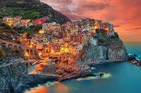 Cinque Terre Manarola Italy Cliff Homes รูปถ่ายทิวทัศน์ทิวทัศน์ทิวทัศน์ชายฝั่งซิซิลี่อัลมาฟิภาพทิวทัศน์ที่สวยงามศิลปะเครื่องตกแต่งฝาผนังเท่ๆโปสเตอร์ลายพิมพ์ไม้ภายในกรอบหรือไร้กรอบ1ชิ้น (หรืออะลูมินัมอัลลอยสีดำกรอบ)