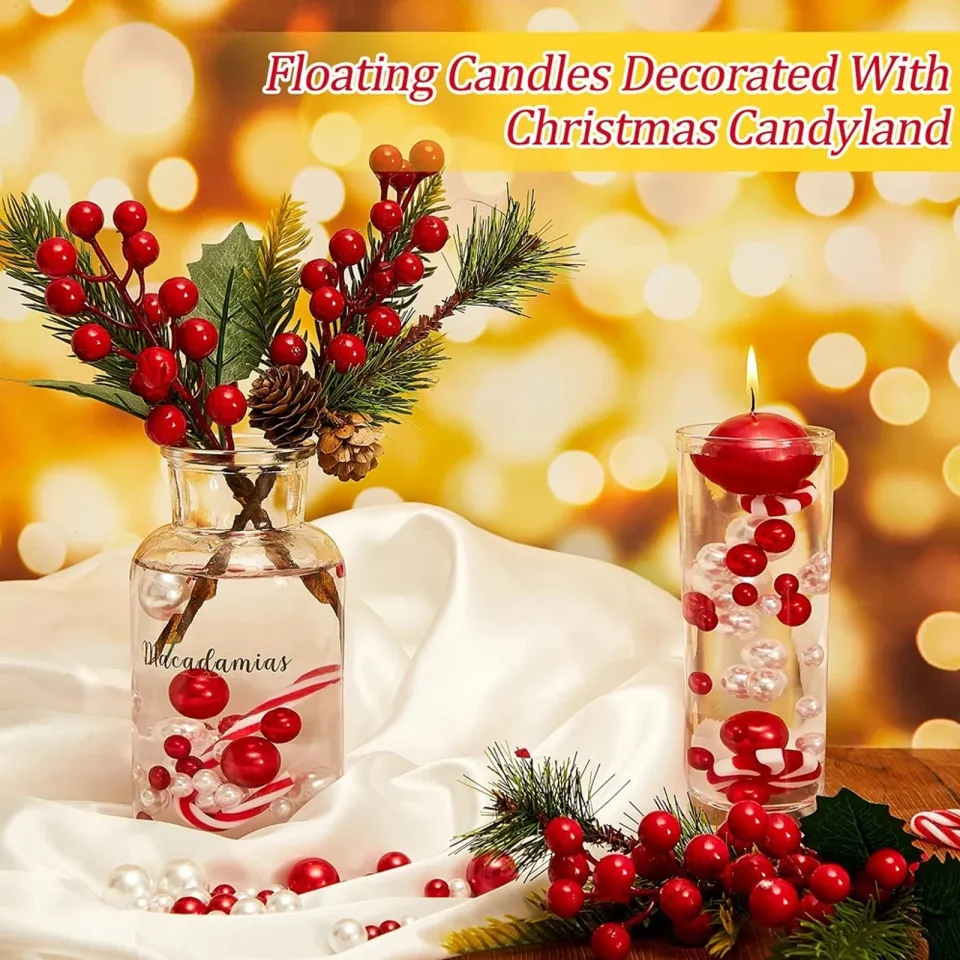 Christmas Party Decoration Vase Filler Pearl Set Floating Pearls Candyland  Pearls Water Beads for Vases Christmas Flameless Floating Candy 1set