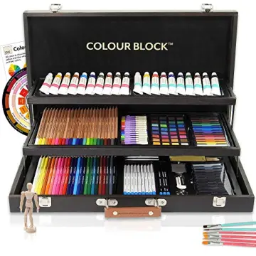 Colour Block 152 PC Wooden Easel Painting & Drawing Mixed Media Art Set - Acryli