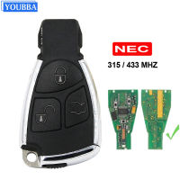 YOUBBA 3ปุ่ม NEC ชิปรีโมทคอนล Fob 315433Mhz สำหรับ Benz B C E ML S CLK CL กุญแจสมบูรณ์1996 1997 1998-2005