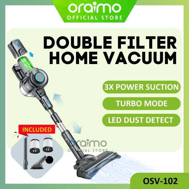 ORAIMO Premium Double HEPA Filter Cordless Vacuum Cleaner Turbo Mode