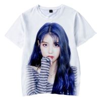 2023 Kpop Singer IU Men 3D Printed T-shirt Women Summer Fashion Casual Short Sleeve Harajuku Streetwear Tshirt Lee Ji Eun Tops