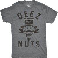 Mens Deez Nuts T Shirt Funny Christmas Nutcracker Sarcastic Graphic Tee for Guys