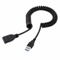 【DT】1.0m Stretch USB 3.0 Type-A Male to Female Extension Data Charge spring Cable for Computer mouse keyboard U disk  hot