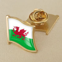 Wales Welsh Flag Crystal Resin Badge Brooch Flag Badges of the World All-metal Brooch Copper Brooch Collection