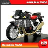 โมเดลมอเตอร์ไซด์ KAWASAKI Z1000 สีดำ โมเดลรถบิ๊กไบค์ ประกอบสำเร็จ จำลองเหมือนจริง พร้อมฐานตั้งโชว์ โมเดลรถสะสม Maisto