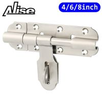 4/6/8 Inch Stainless Steel Hardware Door Lock Barrel Bolt Latch Padlock Clasp Set Heavy Duty Solid Brushed with Padlock Hole Door Hardware Locks Metal