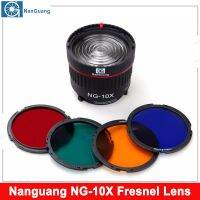 Nanguang NG 10X Fresnel Focusing Lens for LED Flash Studio Light Focus Lens Bowen Mount for Flash Led Light with 4 Color Filter