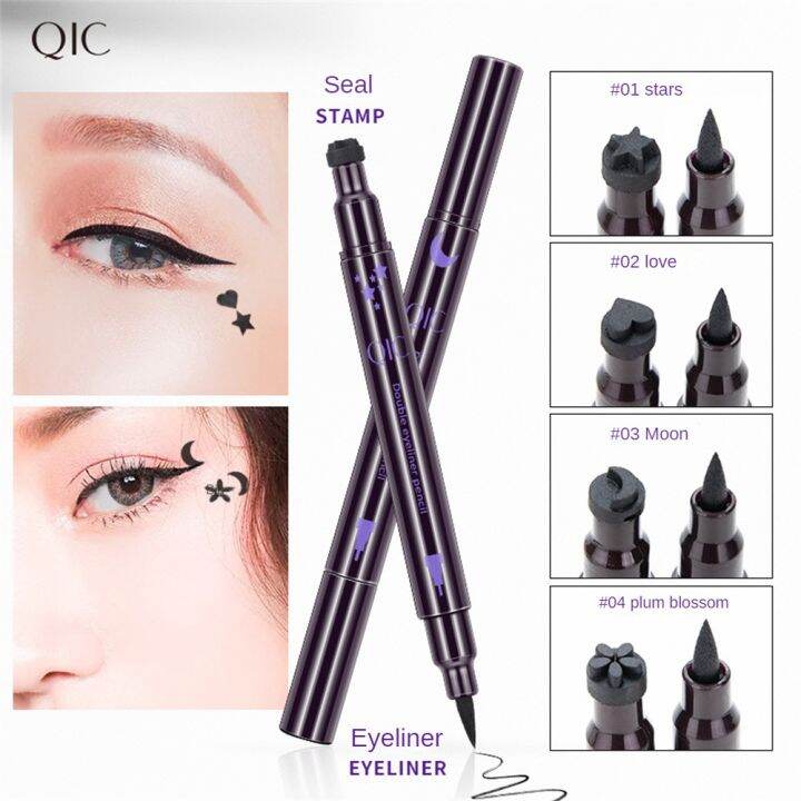 Guze【new】qic Makeup Eyeliner Stamp Pen Cat Eyes Double Headed Winged Eye Liner Template 2 Sizes 