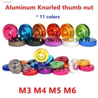 ❏❄ Knurled Thumbnut M3 M4 M5 M6 Aluminum Thin thumb nut with small step aluminum hand tighten nut colourful anodized