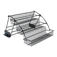 Metal 3-Tier Pull Down Spice Rack - Retractable Capacity Kitchen Storage Shelf Organizer for Cabinet