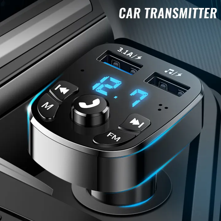 Car Bluetooth Kit Handsfree MP3 Player 5.0 FM Transmitter 3.1A Dual USB Fast Charger U Disk Play In-Car Modulator Car Audio Player Bluetooth