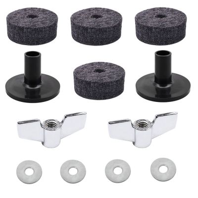 ：“{—— 12 Pcs/Set Drum Kit Cymbal Soft Round Felt Pad Wing Nut Washers Drum Set Assembly Accessories