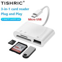 อะแดปเตอร์ไมโคร USB TISHRIC Type C ยูเอสบีทีเอฟเอสดีเครื่องอ่านการ์ดอะแดปเตอร์สำหรับ Macbook การ์ดความจำ USB-C เหมาะสำหรับ Samsung ที่เหมาะสมกับ Huawei Xiaomi แลปท็อปโทรศัพท์