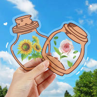 Creative Plastic Bookmarks Self Made Herbarium Transparent Small Bottle Sticker Manual Bookmark Embossing Material Package