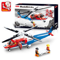 ProudNada Toys ของเล่นเด็ก ตัวต่อเลโก้ เลโก้ เฮริคอปเตอร์ (กล่องใหญ่สุดคุ้ม) Sluban ModelBricks R-01 The Rescue 402 PCS B0886