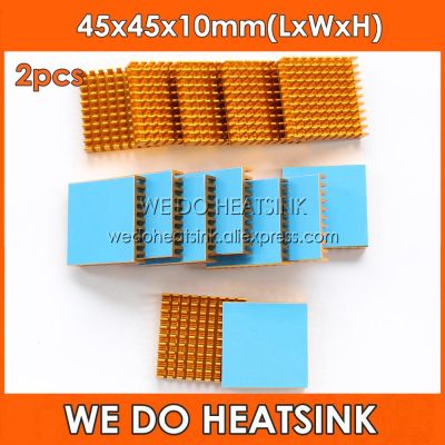 WE DO HEATSINK 2pcs DIY 45x45x10mm Heatsink Cooling Aluminum Heat Sink Radiator Cooler for LED With Blue Thermal Tape On Adhesives Tape