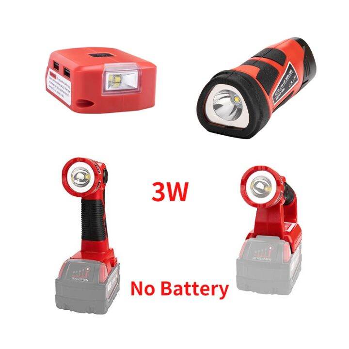 3w-led-work-light-with-usb-portable-outdoor-flashlight-for-milwaukee-18v-li-ion-battery-spotlight-not-including-battery