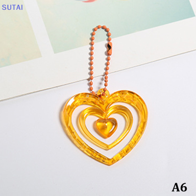 💖【Lowest price】SUTAI จี้รูปหัวใจกลวงสำหรับตกแต่งอัลบั้มพวงกุญแจอัลบั้มรูปพวงกุญแจกระเป๋าพวงกุญแจตกแต่งกุญแจ