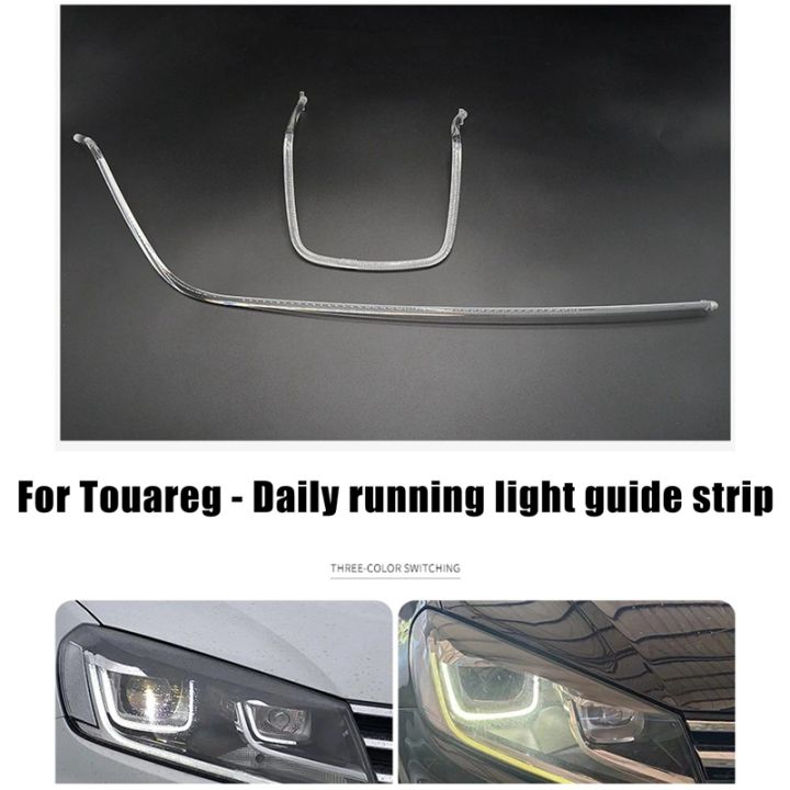 for-vw-touareg-16-18-led-drl-headlight-light-guide-plate-daytime-running-light-tube-car-daytime-running-light-bar