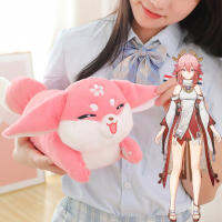 Genshin Impact คอสเพลย์ Plush Yae Miko Sho Electro สัตว์นุ่มแรงบันดาลใจน่ารักสีชมพู Furry Collection Props ของขวัญ